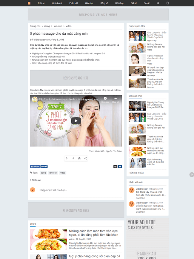 Template Blogspot cá nhân đẹp tinh tế 01